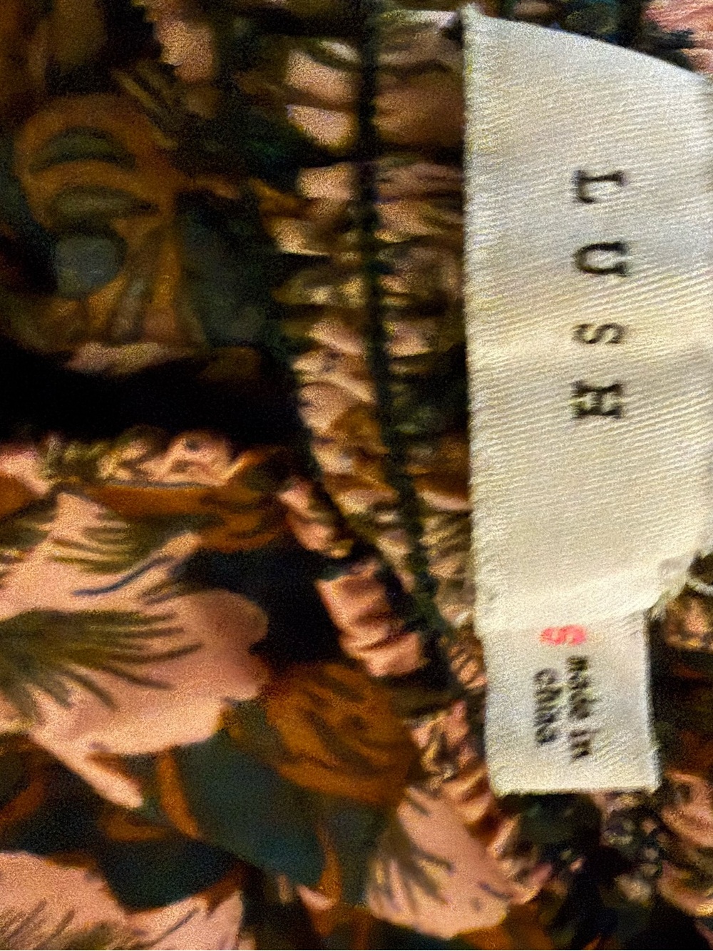 Lush Teal Pink Floral Smocked Mini Dress Size Small Boho Cottagecore Romantic - Picture 4 of 6